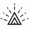 Amavida's Triangle Logo Icon with Radiant Lines